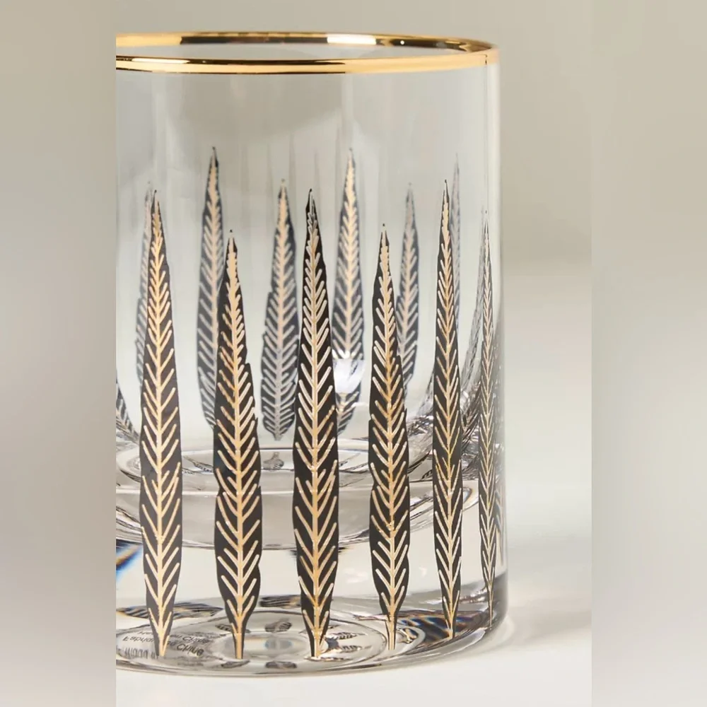 Anthropologie Catherine Martin Midnight Creatures Whiskey Glass - Set of 4. New! - Picture 5 of 7